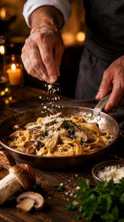 tagliatelle aux cepes restaurant italien sospiro deauville